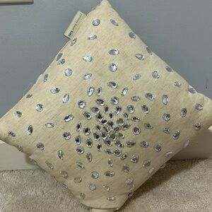 Pottery barn kids heathered oatmeal scatter gem jewel decorative throw pillow